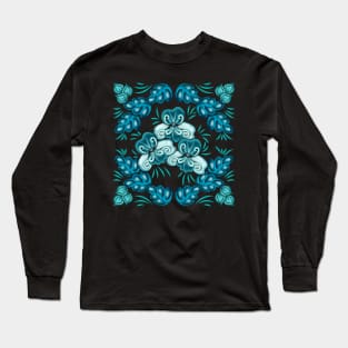 Blue zenarts flowers Long Sleeve T-Shirt